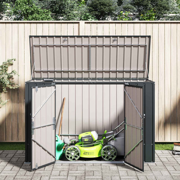 Gartenlagerbox Stahl Schwarz 214 cm