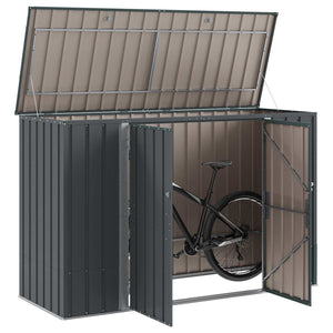 Gartenlagerbox Stahl Schwarz 214 cm