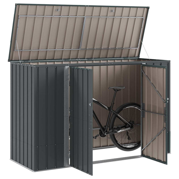 Gartenlagerbox Stahl Schwarz 214 cm