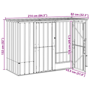 Gartenlagerbox Stahl Schwarz 214 cm