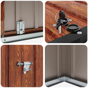 Gartenlagerbox Braun Stahl 214x82x132cm