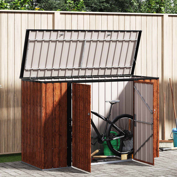 Gartenlagerbox Braun Stahl 214x82x132cm