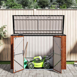 Gartenlagerbox Braun Stahl 214x82x132cm