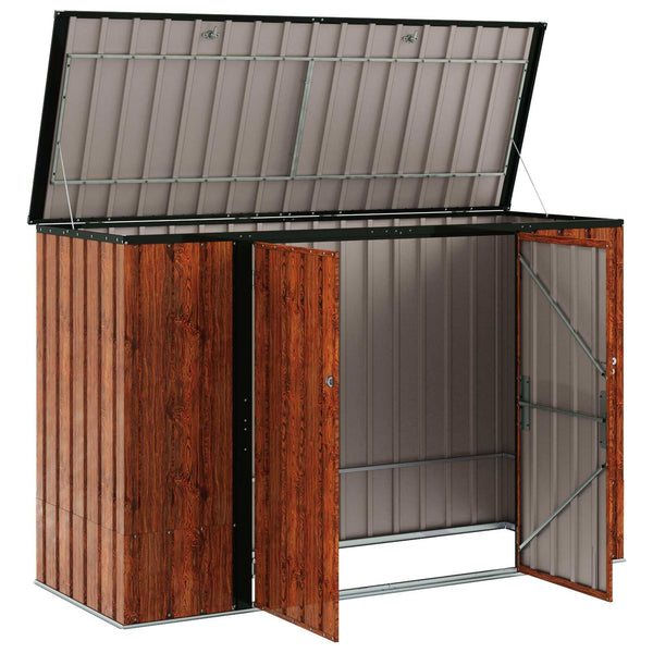 Gartenlagerbox Braun Stahl 214x82x132cm