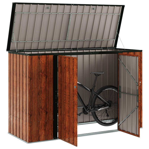 Gartenlagerbox Braun Stahl 214x82x132cm