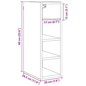 Hängeschrank Schwarz Eichen-Optik 60cm