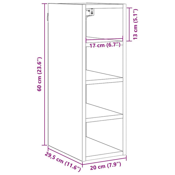 Hängeschrank Schwarz Eichen-Optik 60cm