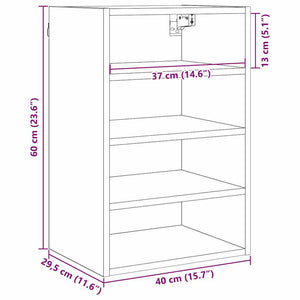 Hängeschrank Schwarz Eichen-Optik 40x60 cm