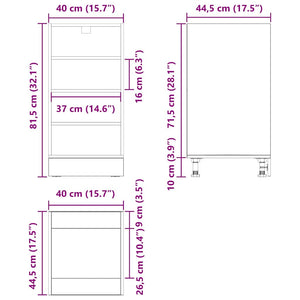 Küchenunterschrank Schwarz Eichen-Optik 40cm