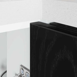Eck-Küchenschrank Schwarz Eichen-Optik