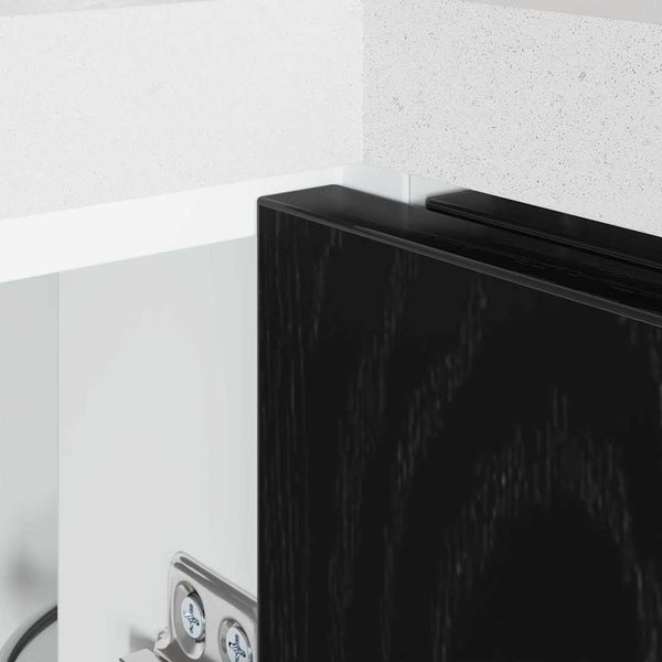 Eck-Küchenschrank Schwarz Eichen-Optik