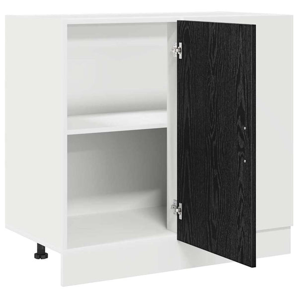 Eck-Küchenschrank Schwarz Eichen-Optik