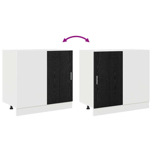 Eck-Küchenschrank Schwarz Eichen-Optik