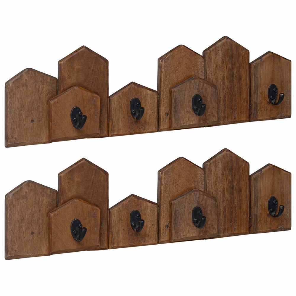vidaXL Cintre marron 48 x 8 x 15 cm Bois d'acajou massif