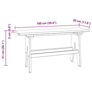 Banc vidaXL Nature 100 x 30 x 51 cm Bois de récupération massif