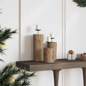 Teak Kerzenhalter 3er Set