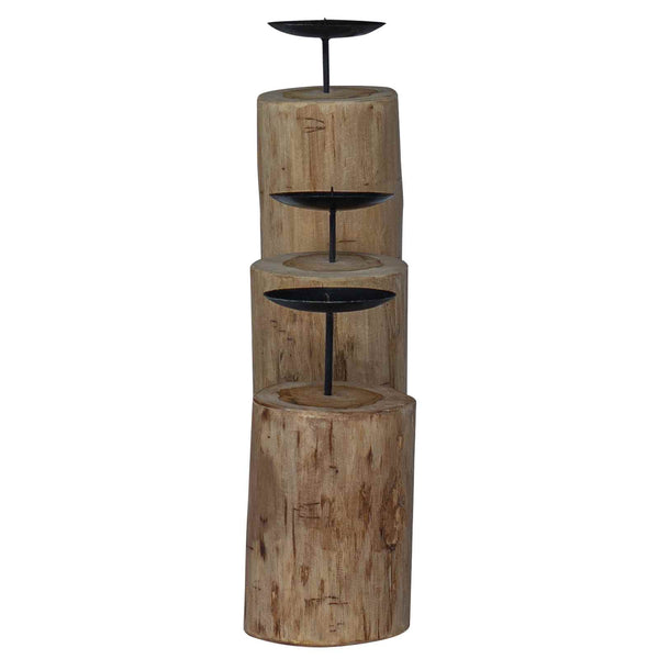 Teak Kerzenhalter 3er Set