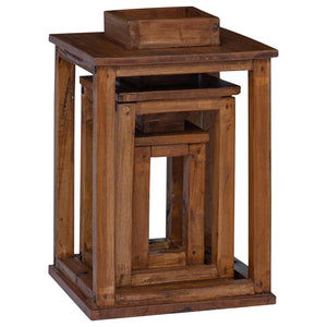 Laternen 3er Set Mahagoni Holz