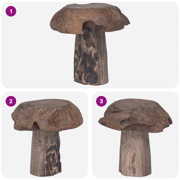 Teak Hocker Natur 35x35x35cm Massivholz