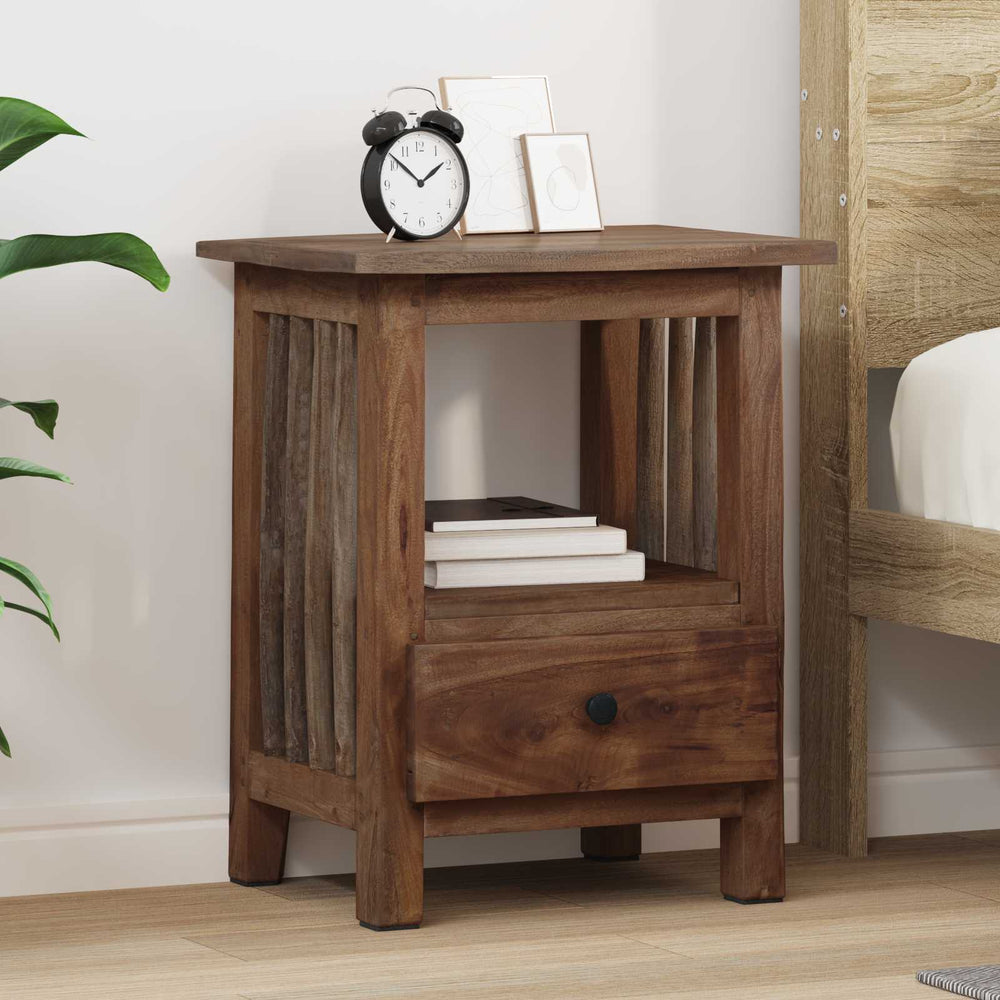 vidaXL Bedside Table Brown 30 x 30 x 47 cm Solid Reclaimed Wood