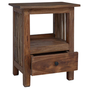 Nachttisch Braun Massivholz 30x30x47cm