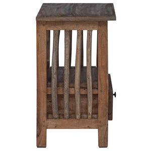 Nachttisch Braun Massivholz 30x30x47cm