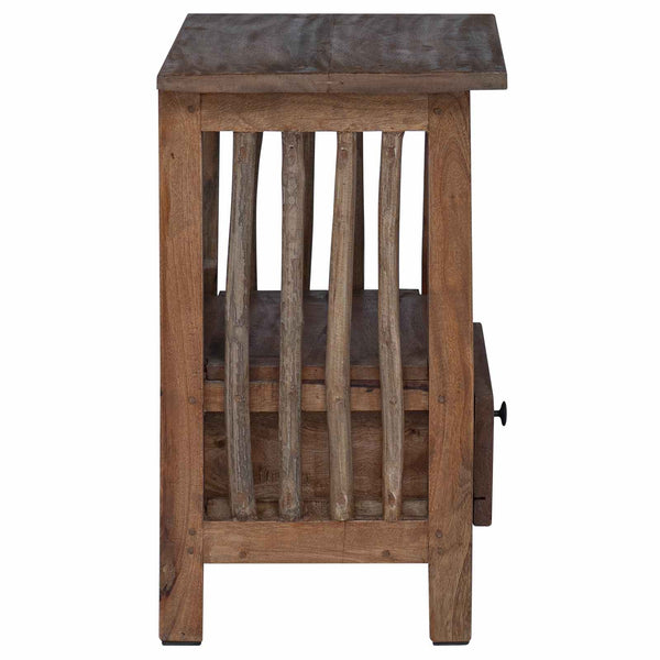 Nachttisch Braun Massivholz 30x30x47cm