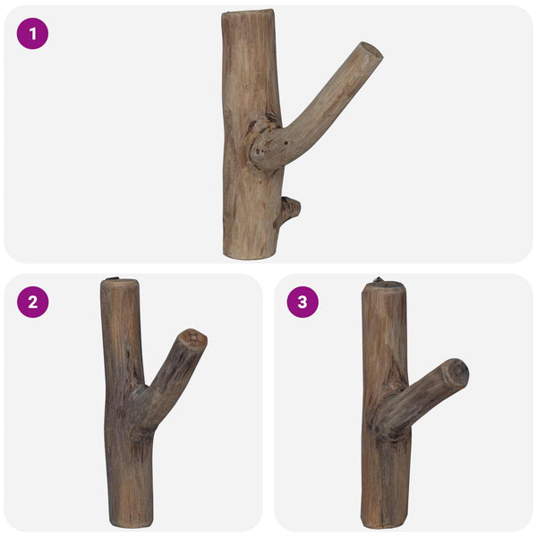 Upgecycelter Holz Haken, Braun, 14 cm