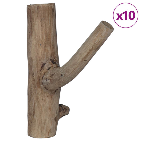 Upgecycelter Holz Haken, Braun, 14 cm