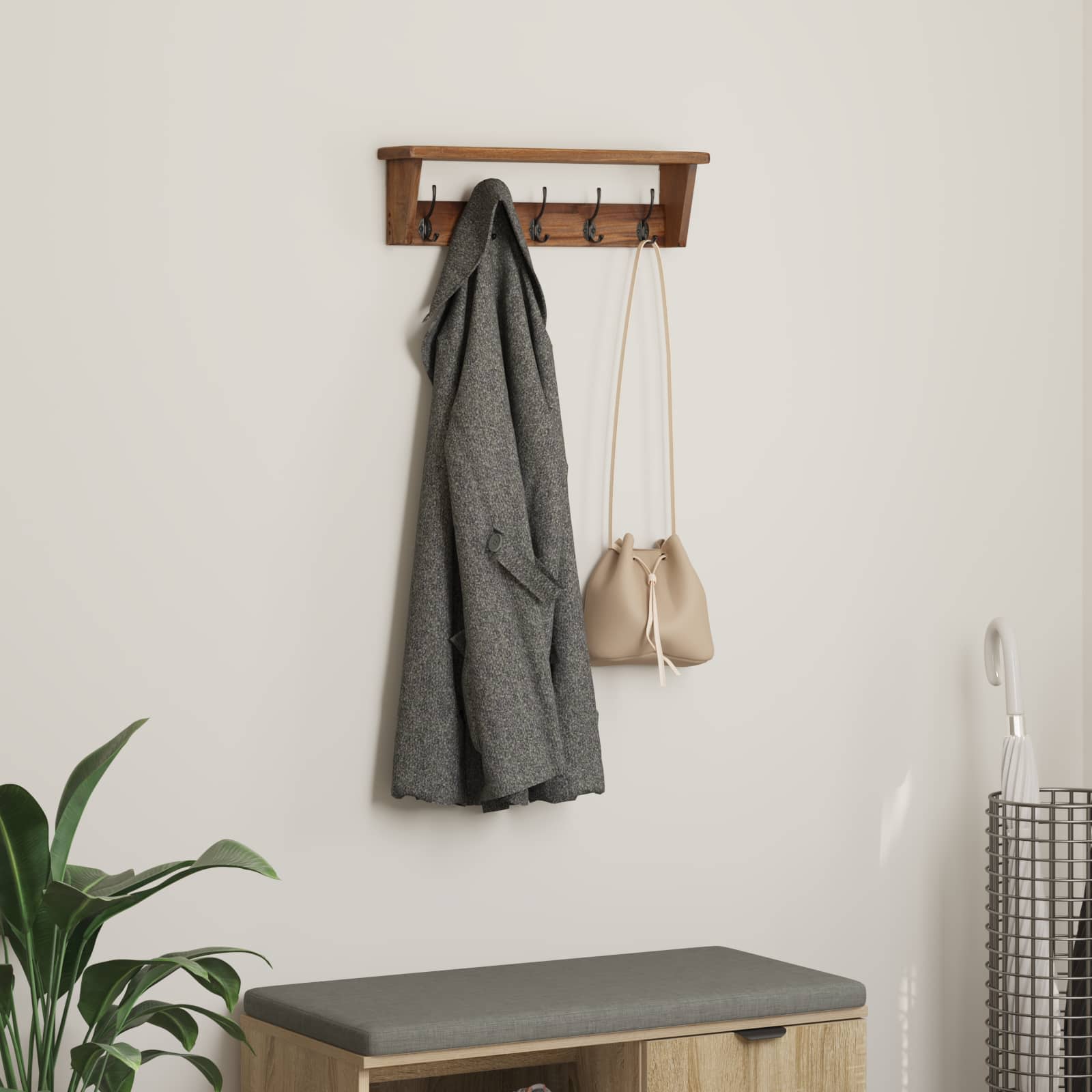 Kleiderbügel Braun Mahagoni Massivholz 50cm