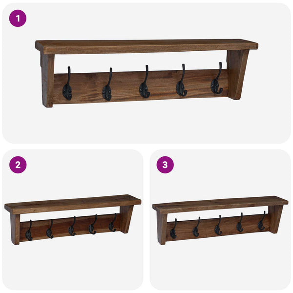 Kleiderbügel Braun Mahagoni Massivholz 50cm