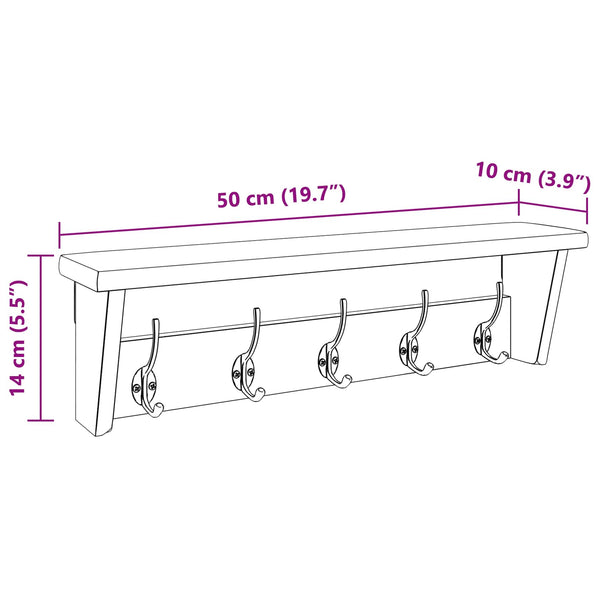 Kleiderbügel Braun Mahagoni Massivholz 50cm