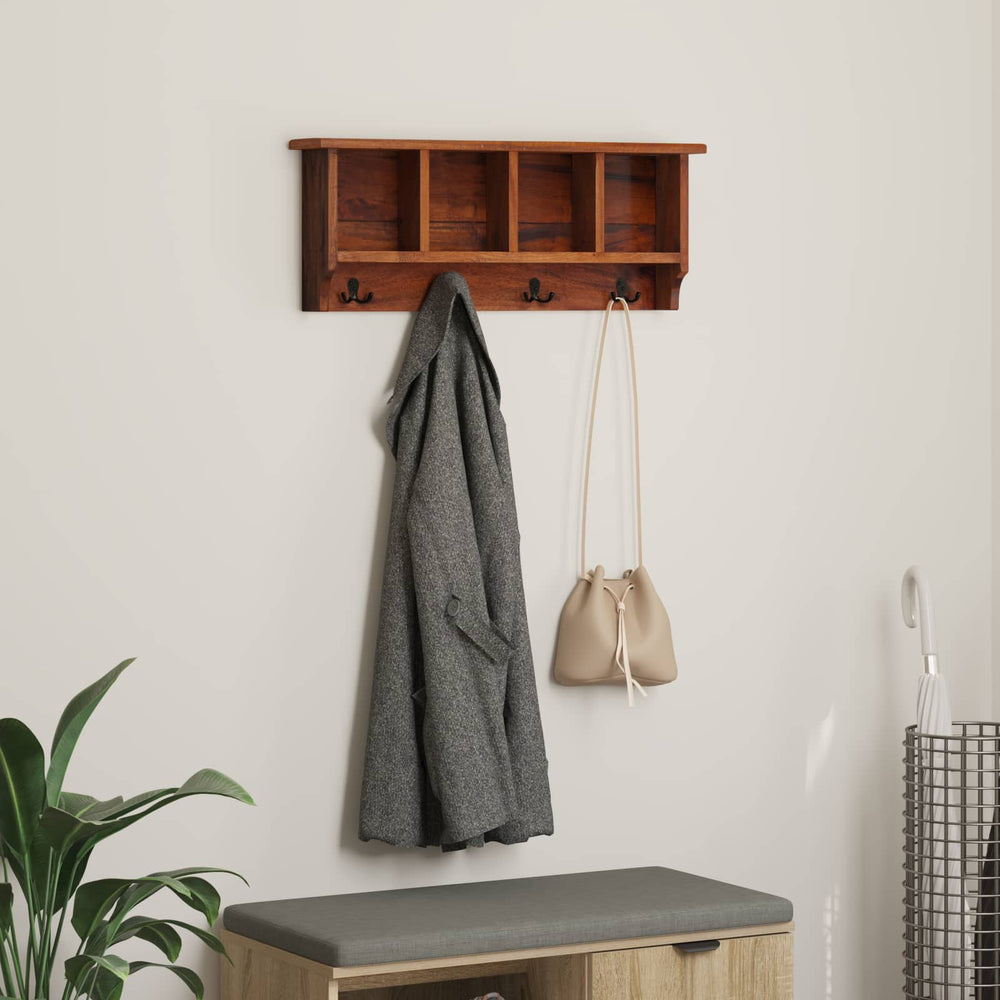 vidaXL Cintre marron 70 x 11 x 27 cm en bois d'acajou massif