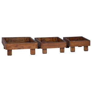 Pflanzenständer 3er Set Mahagoni Braun