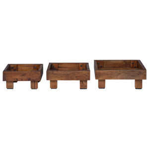Pflanzenständer 3er Set Mahagoni Braun