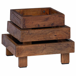 Pflanzenständer 3er Set Mahagoni Braun