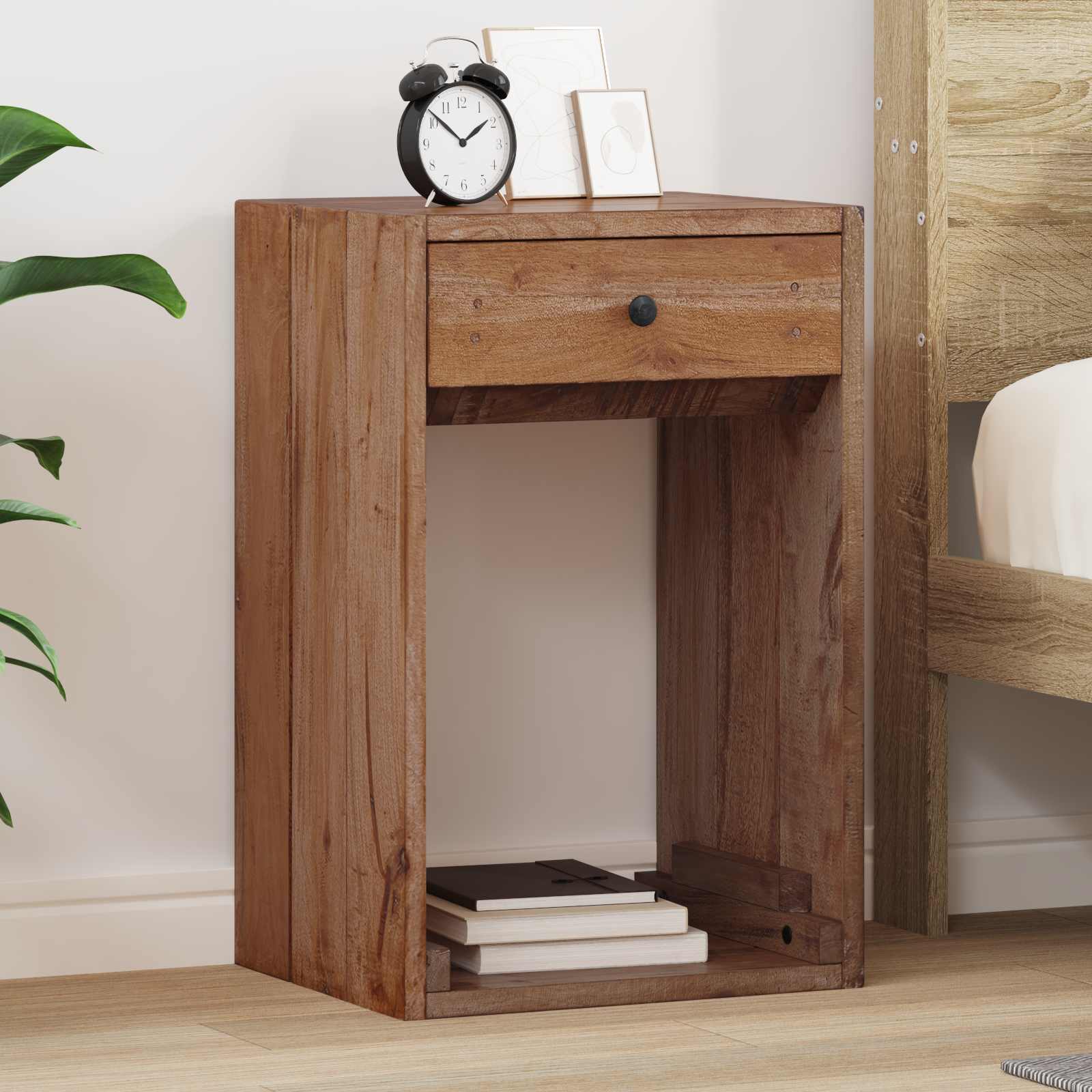 Nachttisch Braun Massiv Mahagoni Holz