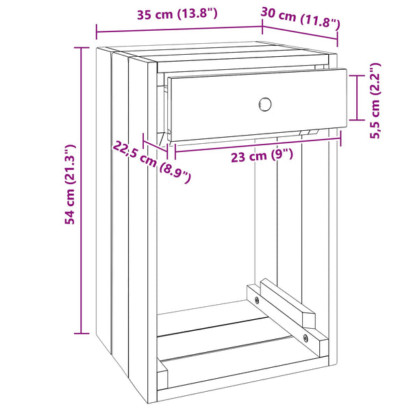 Nachttisch Braun Massiv Mahagoni Holz