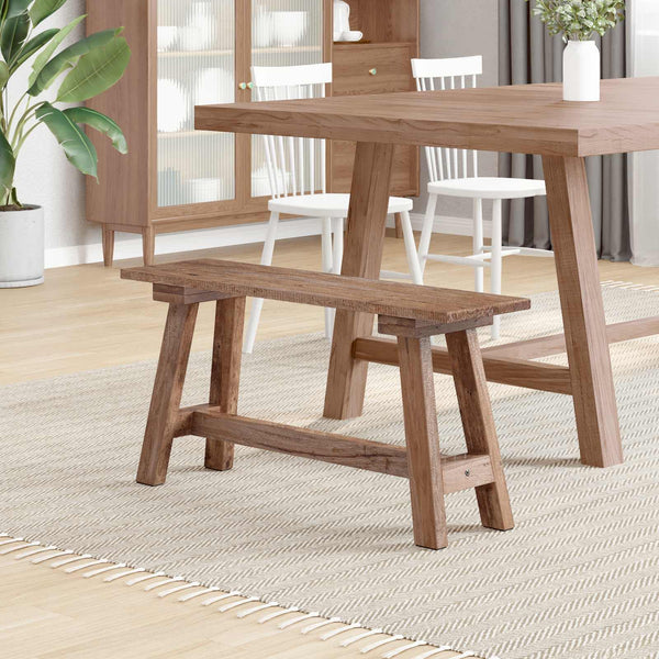 vidaXL Banc Naturel 92 x 23,5 x 45,5 cm Bois massif d'acajou
