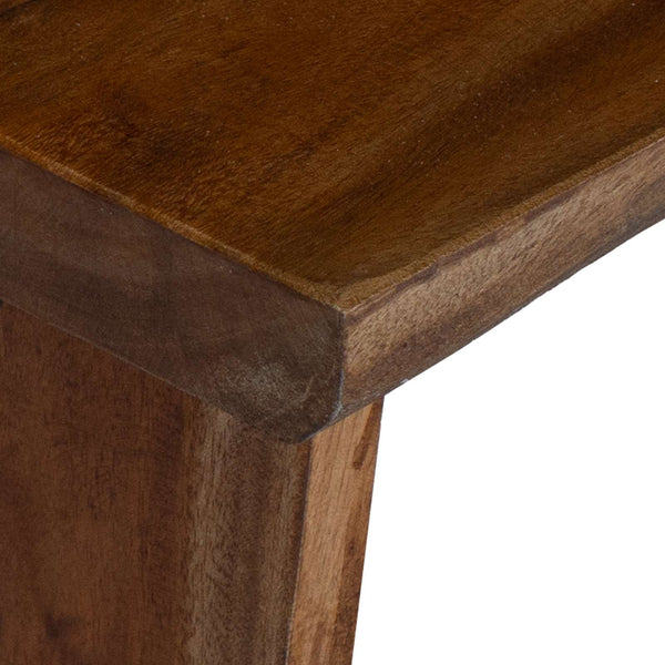 Hocker Natur Mahagoni Holz 29x20x17 cm
