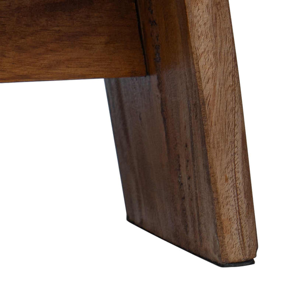 Hocker Natur Mahagoni Holz 29x20x17 cm