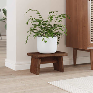 Hocker Natur Mahagoni Holz 29x20x17 cm
