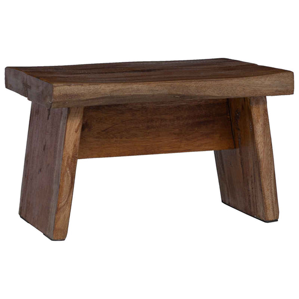 Hocker Natur Mahagoni Holz 29x20x17 cm