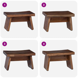 Hocker Natur Mahagoni Holz 29x20x17 cm