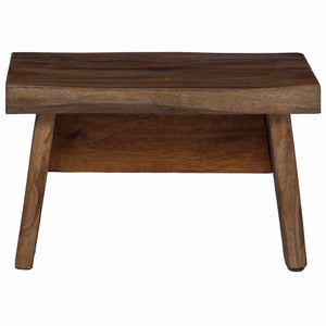 Hocker Natur Mahagoni Holz 29x20x17 cm