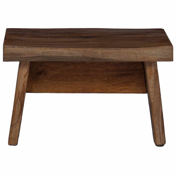 Hocker Natur Mahagoni Holz 29x20x17 cm