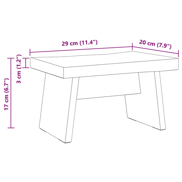 Hocker Natur Mahagoni Holz 29x20x17 cm