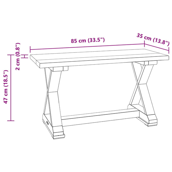 Massivholz Bank Altholz 85cm