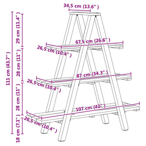 Klappregal Braun Massivholz 112cm