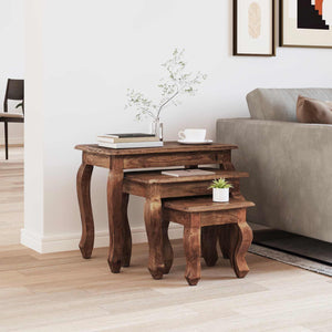 Nesttisch 3er Set Braun Mahagoni